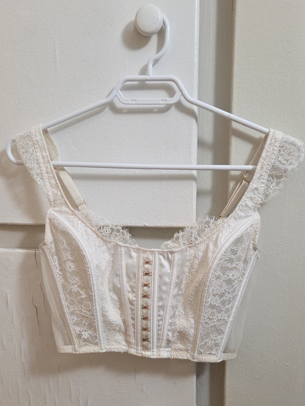 Victoria's Secret Ivory Lace Bustier Top